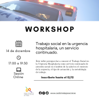 Workshop “Traballo Social en Urxencias Hospitalarias, un servizo continuado”