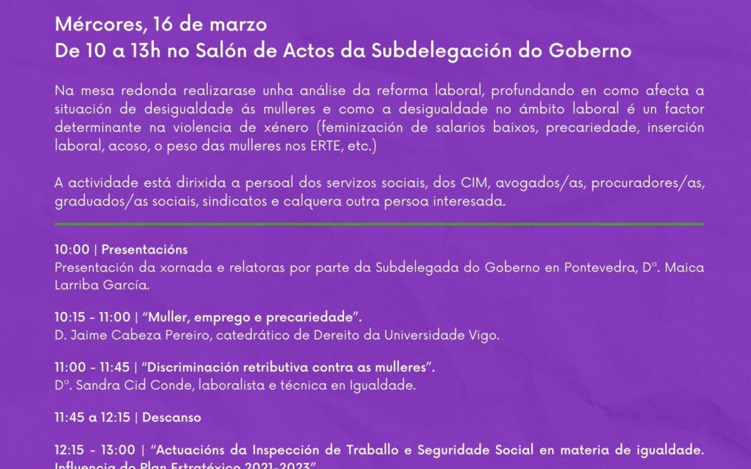 Xornada Muller e Reformas laborais