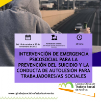 Intervención de emerxencia psicosocial para a prevención do suicidio e a conduta de autolesión para Traballadoras/es Sociais