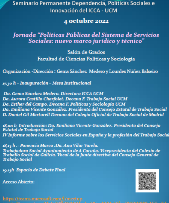 Xornada “Políticas públicas do Sistema de Servizos Sociais: novo marco xurídico e técnico”