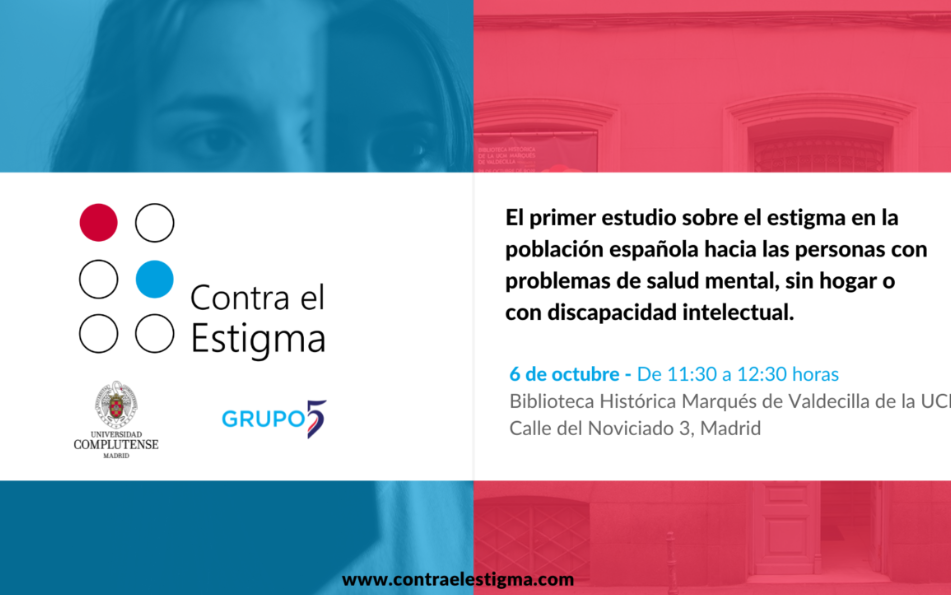 Presentación resultados Investigación sobre o estigma na poboación española cara ás personas con problemas de saúde mental, sen fogar ou con discapacidade intelectual.