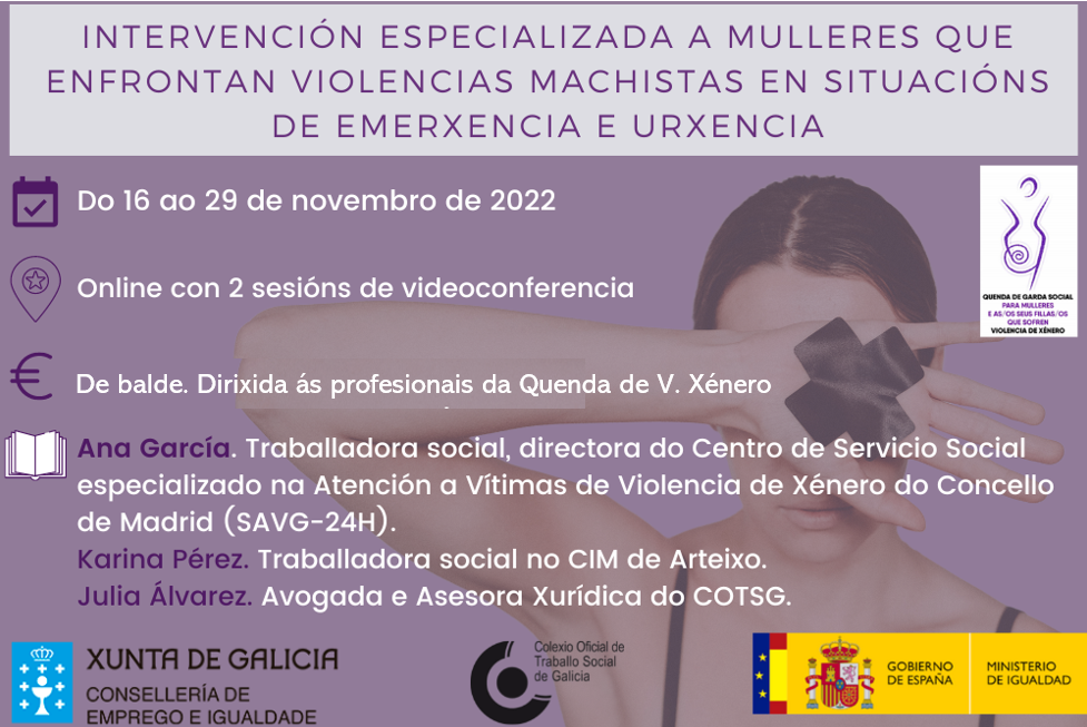 Intervención especializada con mulleres que enfrontan violencias machistas en situacións de emerxencia e urxencia