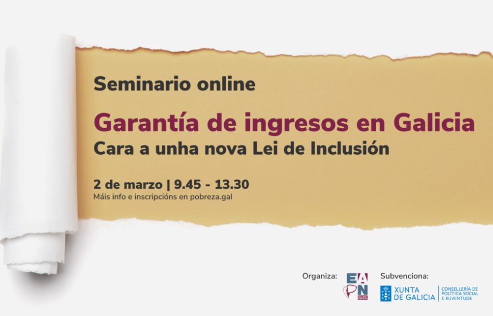 Xornada Garantía de ingresos en Galicia: Cara a unha nova Lei de Inclusión