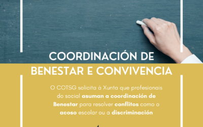 O COTSG solicita á Xunta que profesionais do social asuman a coordinación de Benestar nas escolas para resolver conflitos como o acoso escolar ou a discriminación