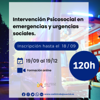 Intervención Psicosocial en Emerxencias e Urxencias Sociais