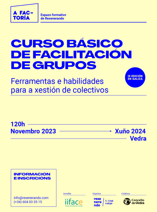 Curso Básico de Facilitación de grupos. Ferramentas e habilidades para a xestión  de colectivos