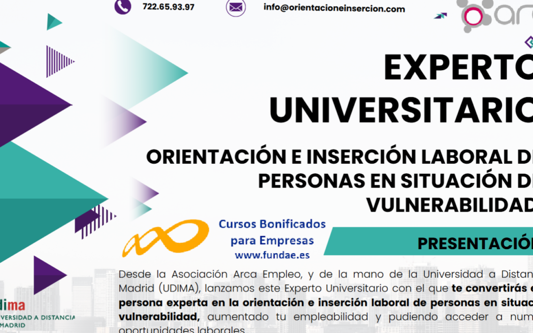 Expera/o universitaria/o en orientación e inserción laboral de persoas en situación de vulnerabilidade