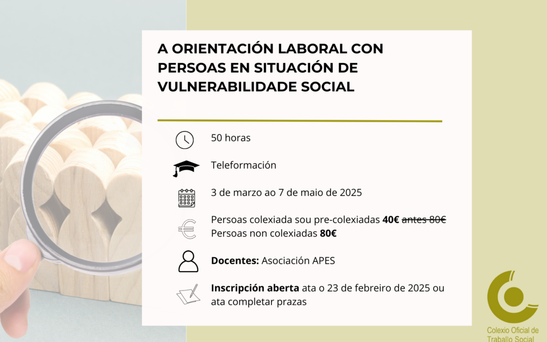 A orientación laboral con persoas en situación de vulnerabilidade social