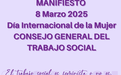 Manifesto do 8 de marzo da organización colexial do Traballo Social