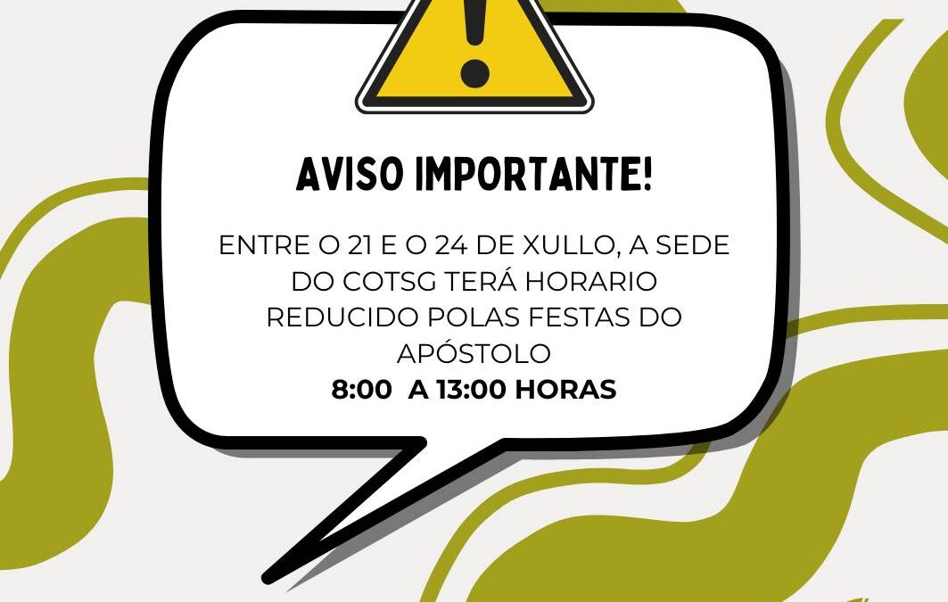 Horario do 21 ao 24 de xullo